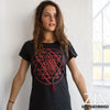 ZIZ Shri Yantra Organic Cotton T Shirt / Black Red